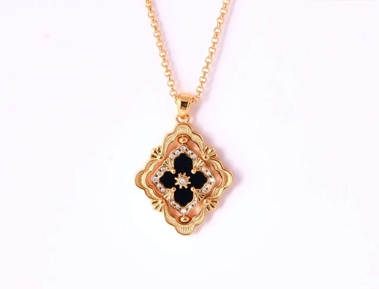 [Marin-Jewelry] B.C.L ENAMEL ROTATING SINGLE-DIAMOND NECKLACE£¨Various colors£©