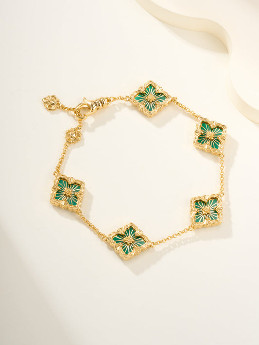 [Marin]B.C.L ENAMELED Five-Flower Bracelet（Various Colors)