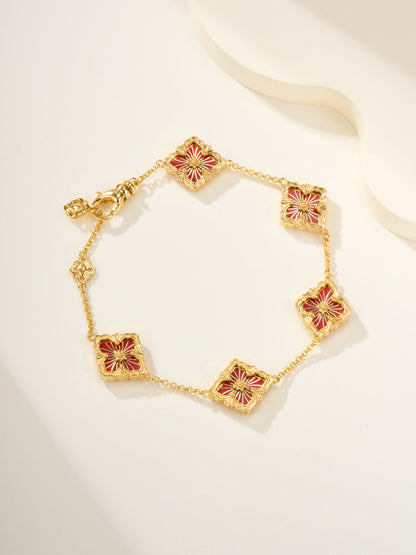 [Marin-Jewelry]B.C.L ENAMELED Five-Flower Bracelet£¨Various Colors)