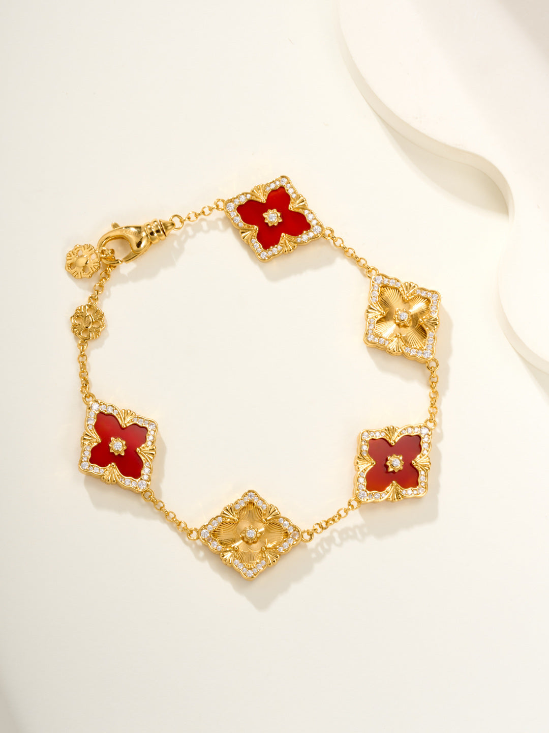 [Marin-Jewelry]B.C.L ENAMELED Five-Flower Bracelet£¨Various Colors) BIG SIZE