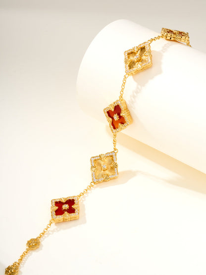 [Marin-Jewelry]B.C.L ENAMELED Five-Flower Bracelet£¨Various Colors) BIG SIZE
