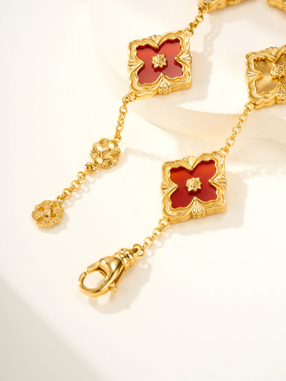 [Marin-Jewelry]B.C.L ENAMELED Five-Flower Bracelet£¨Various Colors) BIG SIZE