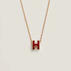 [Marin]HM CLIC RED ENAMEL GOLD NECKLACE