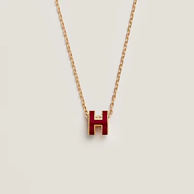 [Marin]HM CLIC COLLIER OR ÉMAIL ROUGE