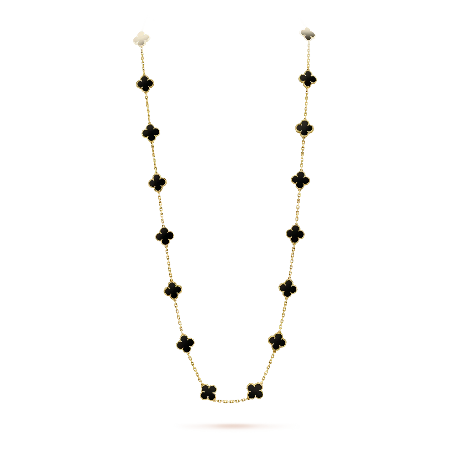 [Marin-Jewelry]CLOVER 20 MOTIFS ONYX NECKLACE
