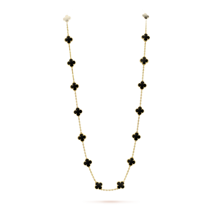 [Marin-Jewelry]CLOVER 20 MOTIFS ONYX NECKLACE