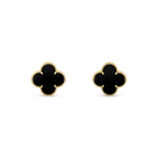 [Marin] CLOUS D'OREILLES ONYX CLOVER MEDIUM 1 MOTIFS