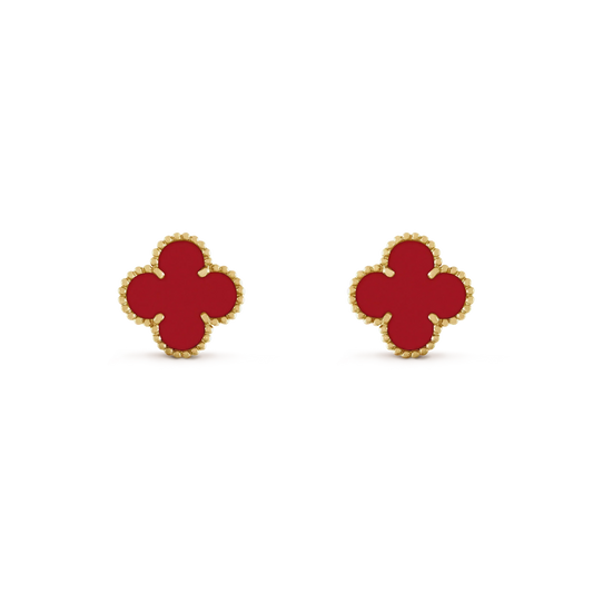[Marin]CLOVER MINI 9.5MM CARNELIAN EARRINGS
