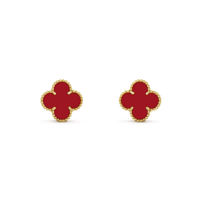 [Marin-Jewelry]CLOVER MINI 9.5MM CARNELIAN EARRINGS