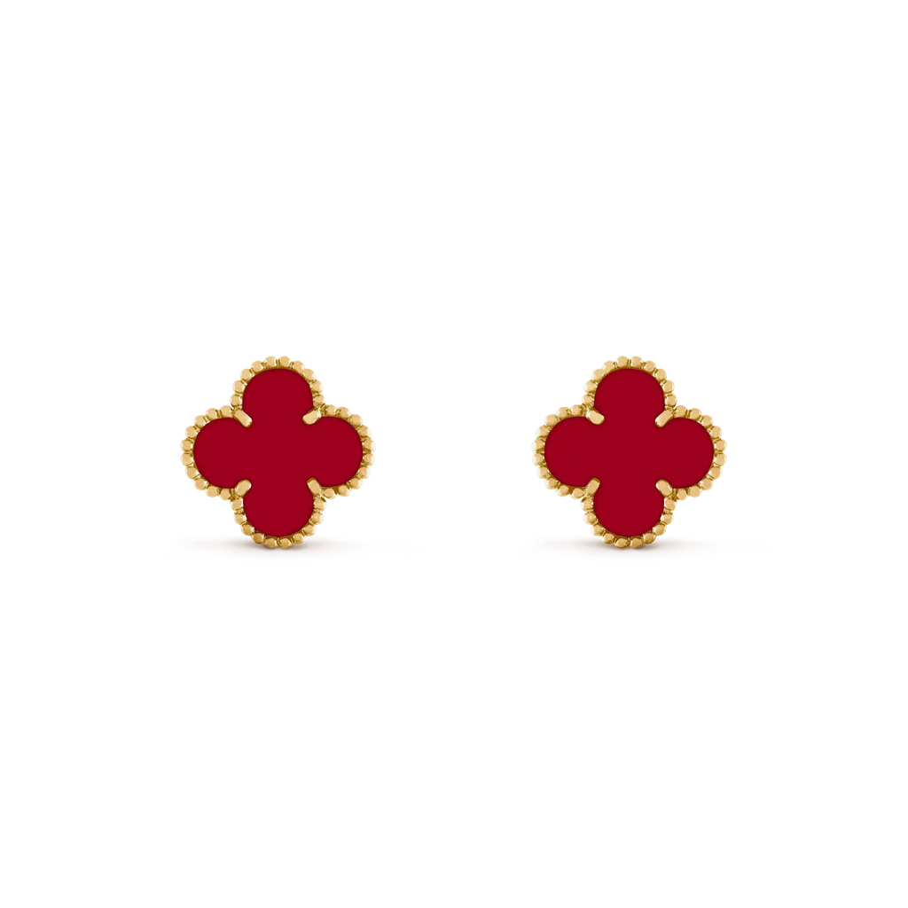 [Marin]CLOVER MEDIUM 1 MOTIFS CARNELIAN BOUCLES D'OREILLES