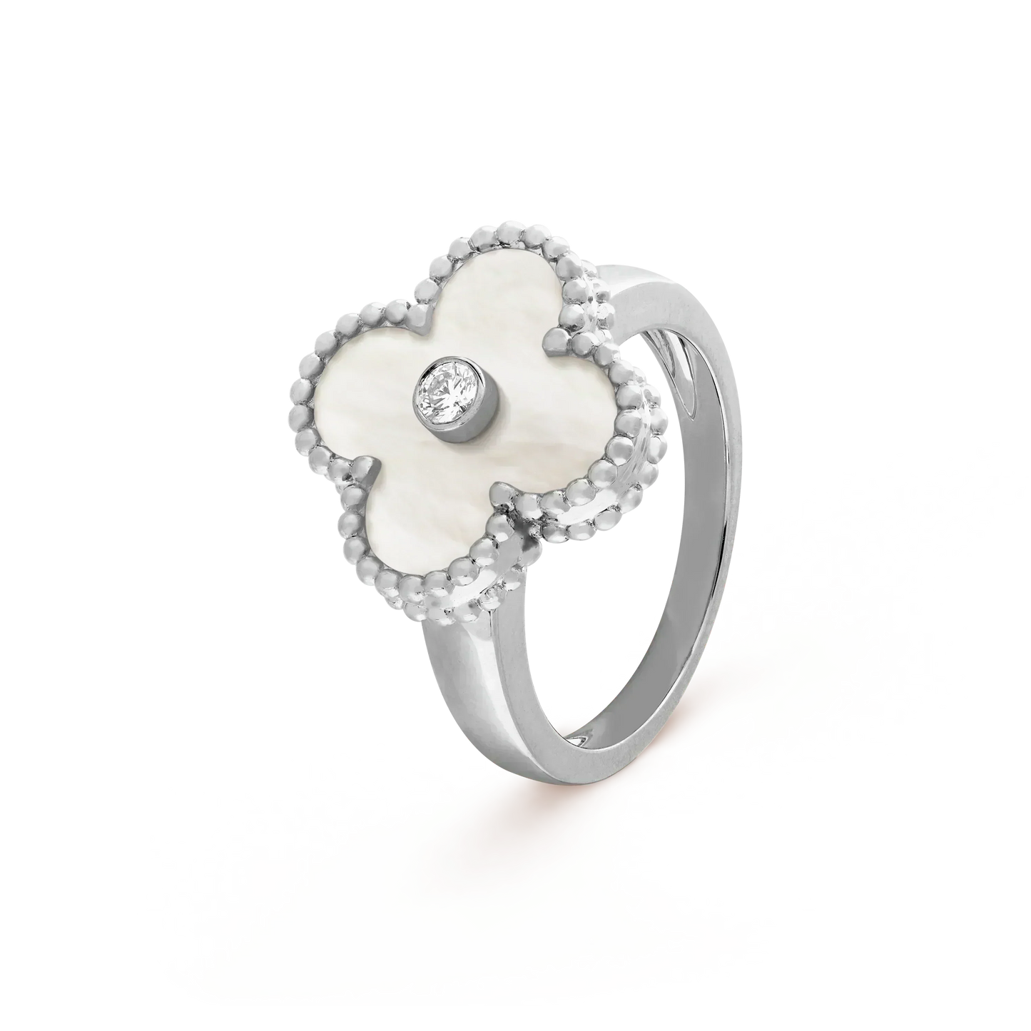 [Marin]CLOVER SILVER MOP DIAMOND RING