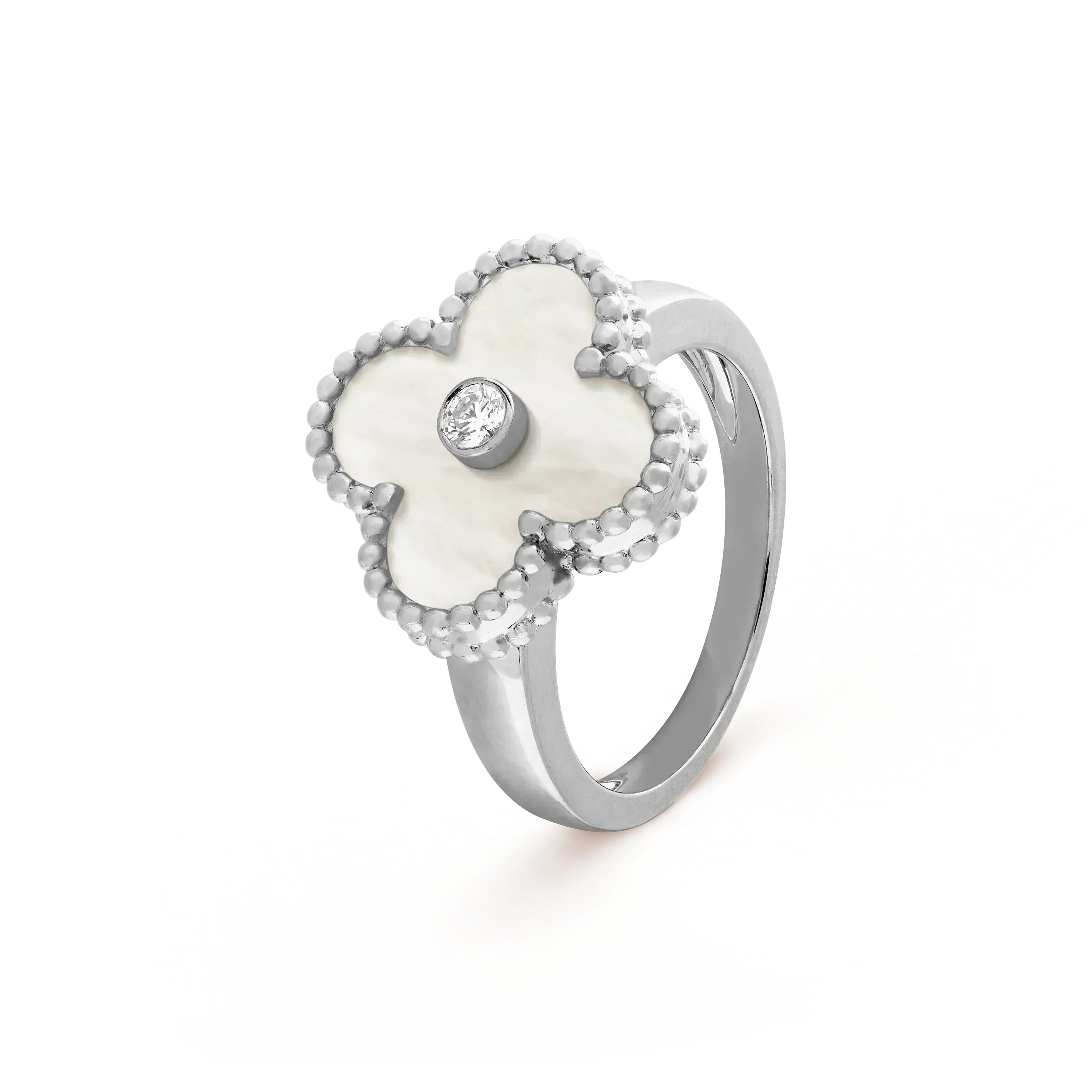 [Marin]CLOVER SILVER MOP DIAMOND RING