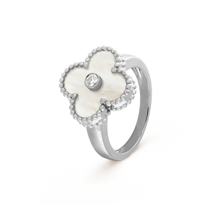 [Marin-Jewelry]CLOVER SILVER MOP DIAMOND RING