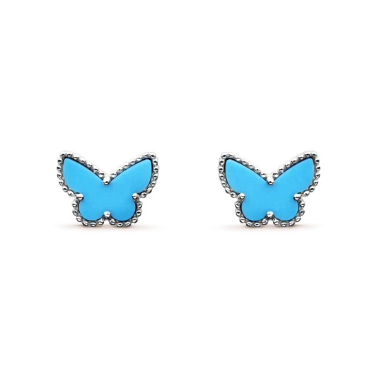 [Marin]BUTTERFLY TURQUOISE EARRINGS SILVER