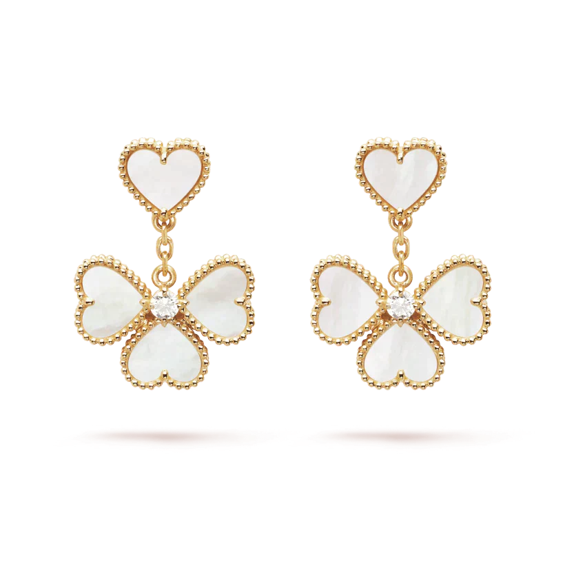 [Marin]CLOVER SWEET WHITE MOP EARRINGS