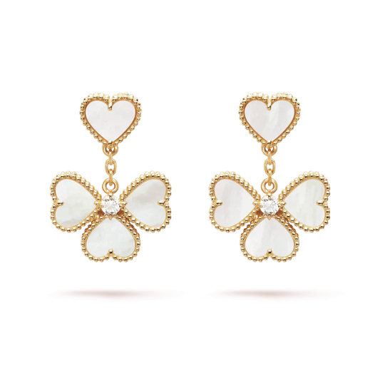 [Marin]CLOVER SWEET WHITE MOP EARRINGS