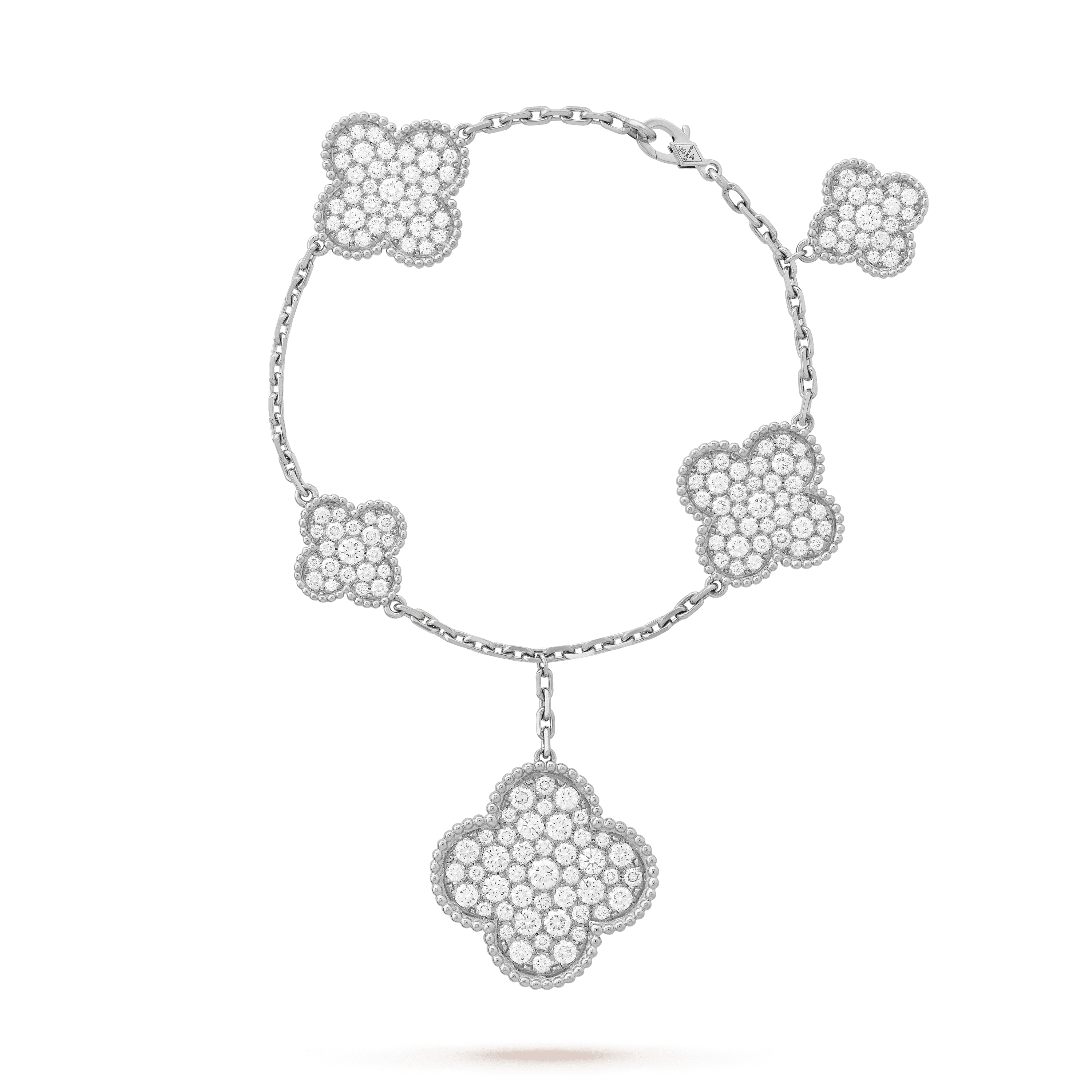 [Marin]CLOVER 6 MOTIFS SILVER DIAMOND BRACELET