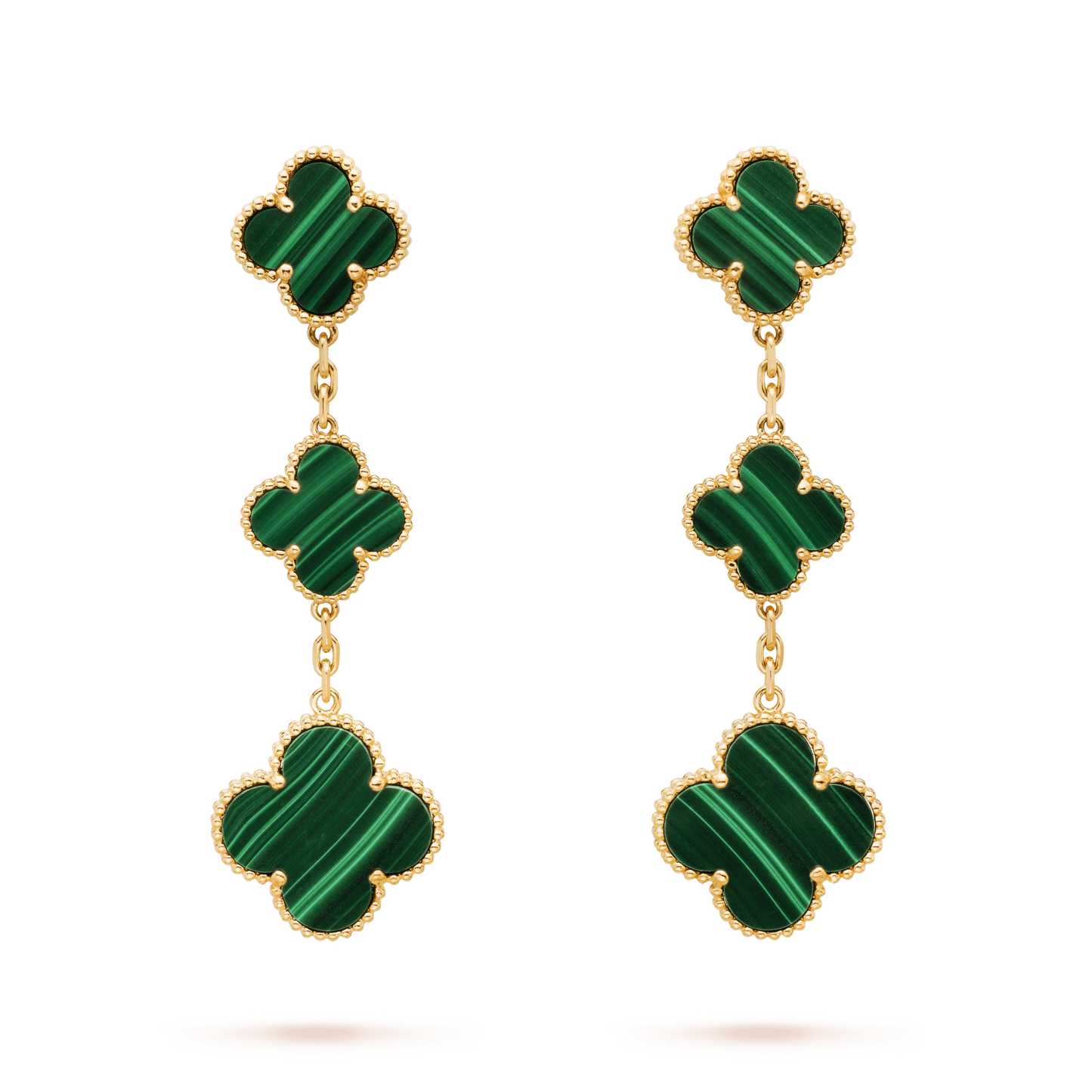 [Marin-Jewelry]CLOVER MALACHITE 3 MOTIFS GOLD