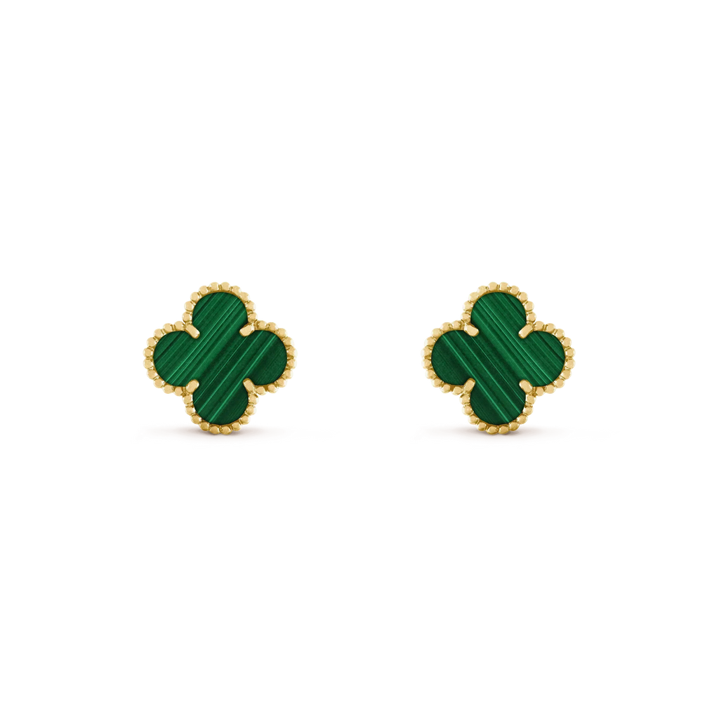 [Marin]CLOVER MEDIUM 1 MOTIFS MALACHITE  EARRINGS