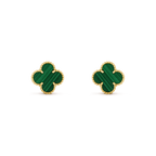 [Marin]CLOVER MEDIUM 1 MOTIFS MALACHITE  EARRINGS