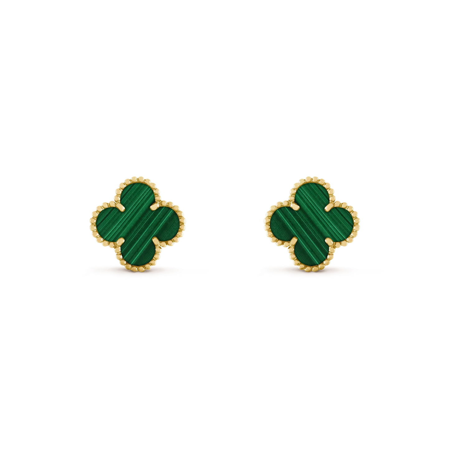 [Marin]CLOVER MEDIUM 1 MOTIFS MALACHITE  EARRINGS