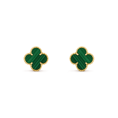 [Marin]CLOVER MEDIUM 1 MOTIFS MALACHITE  EARRINGS