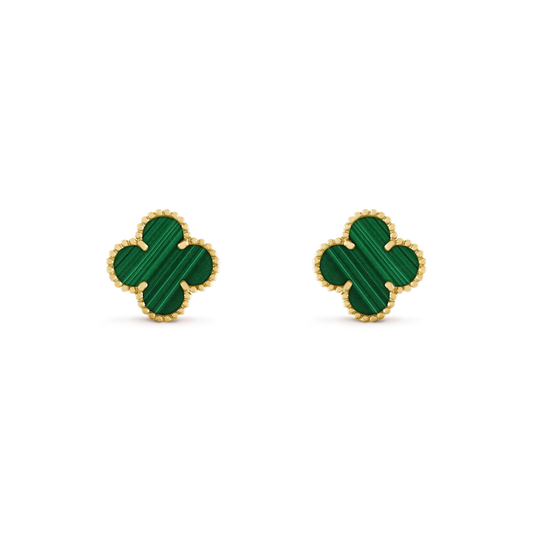 [Marin]CLOVER MEDIUM 1 MOTIFS MALACHITE  EARRINGS