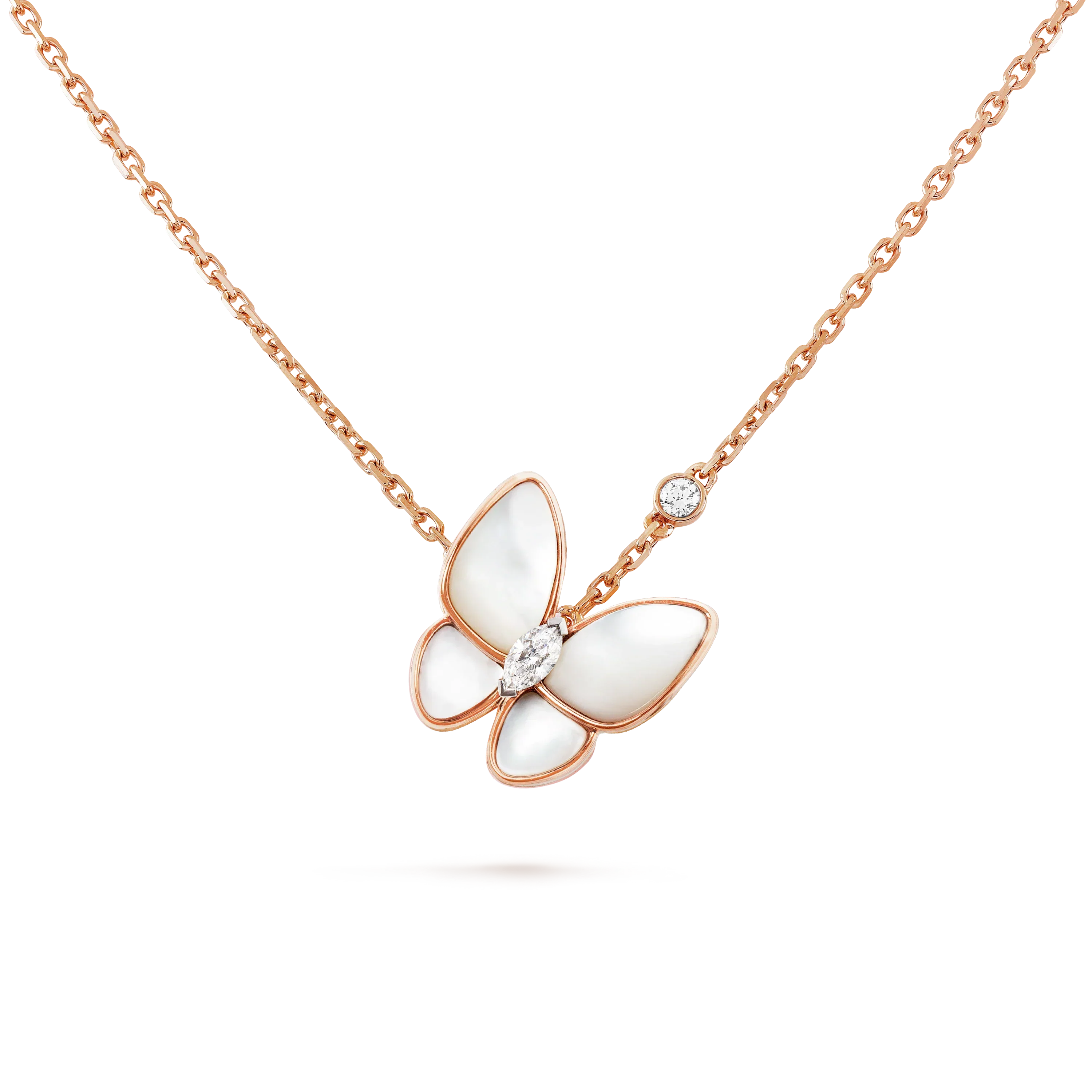 [Marin]BUTTERFLY MOP DIAMOND NECKLACE
