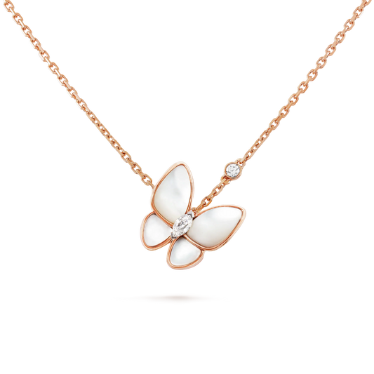 [Marin]BUTTERFLY MOP DIAMOND NECKLACE