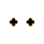 [Marin]CLOVER MINI 9.5MM BLACK MOP EARRINGS