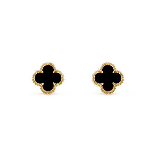 [Marin]CLOVER MINI 9.5MM BLACK MOP EARRINGS