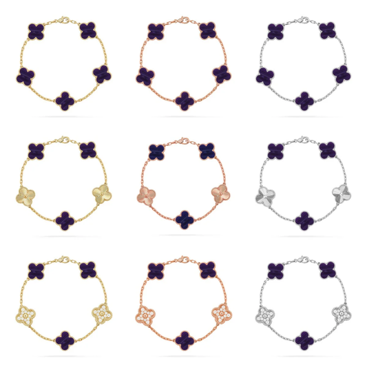 [Marin]CLOVER 5 MOTIF PURPLE STRIPES BRACELET COLLECTION