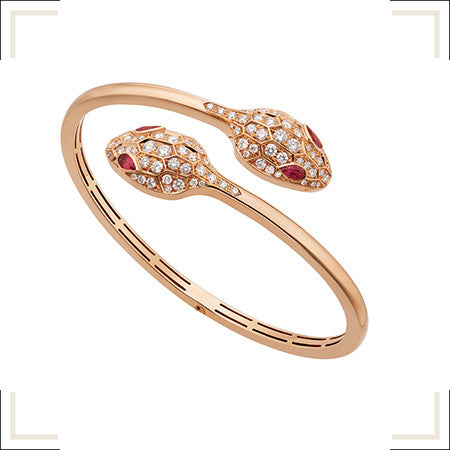 [Marin]SERPENTI BRACELET PINK GOLD DIAMOND DOUBLE SNAKE