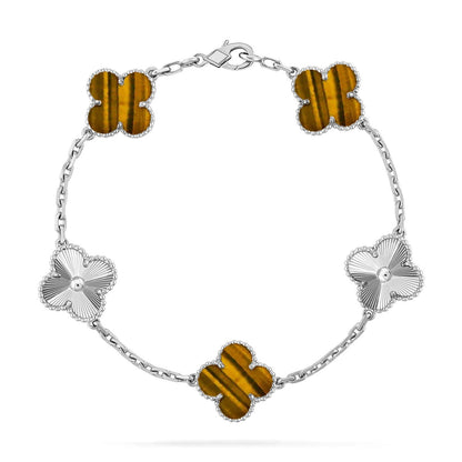 [Marin-Jewelry] クローバー5モチーフ タイガーアイブレスレットコレクション