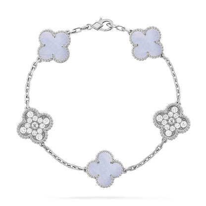 [Marin-Jewelry] クローバー 5モチーフ パープルカルセドニー ブレスレット コレクション