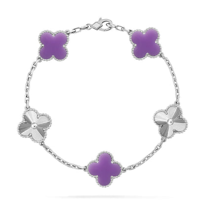 [Marin-Jewelry]クローバー 5モチーフ ライトパープル ブレスレット コレクション