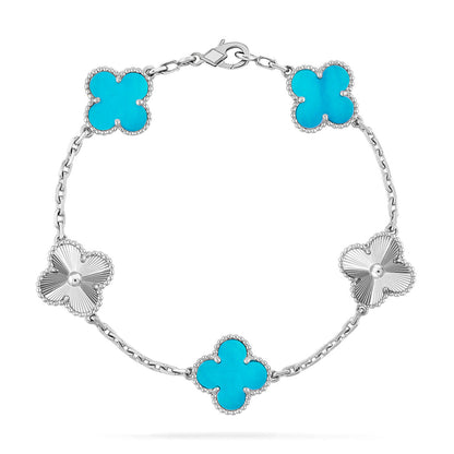 [Marin-Jewelry] CLOVER 5 MOTIF TURQUOISE BRACELET COLLECTION