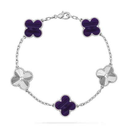 [Marin-Jewelry]クローバー5モチーフ パープルストライプス ブレスレットコレクション