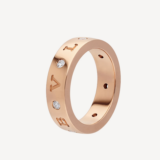 [Marin]ZERO 1 ESSENTIAL PINK GOLD BAND WITH DIAMONDS RING