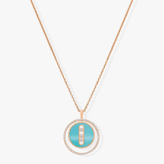 [Marin]Demo MOVE 3 DIAMONDS TURQUOISE PINK GOLD DIAMOND NECKLACE