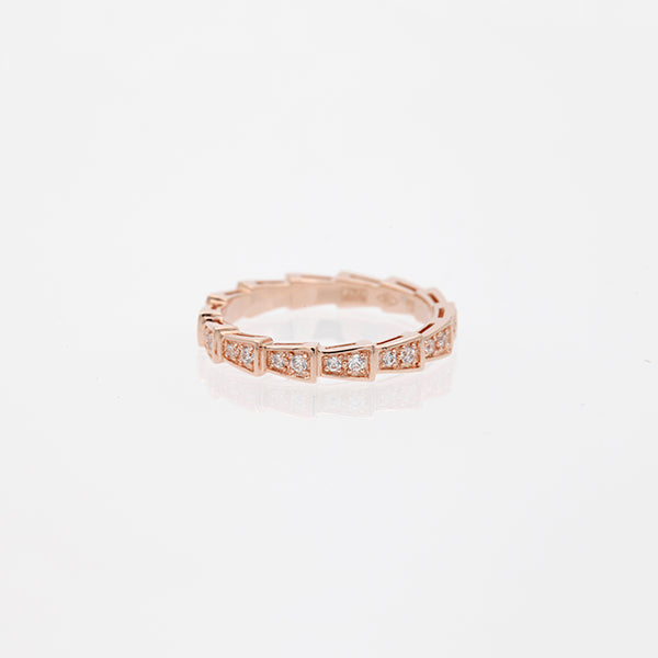 [Marin]SERPENTI RING PINK GOLD DIAMOND PAVED 3MM