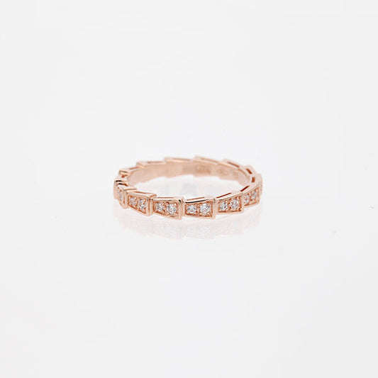 [Marin]SERPENTI RING PINK GOLD DIAMOND PAVED 3MM
