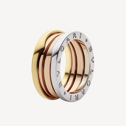 [Marin]ZERO 1 THREE-BAND ROSE WHITE AND YELLOW RING