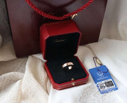 [Marin]LOVE RING 5.5MM 6 DIAMONDS PINK GOLD