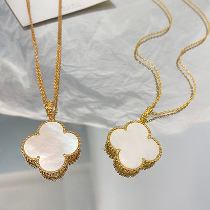 [Marin]CLOVER 25MM MOP LARGE PENDANT NECKLACE
