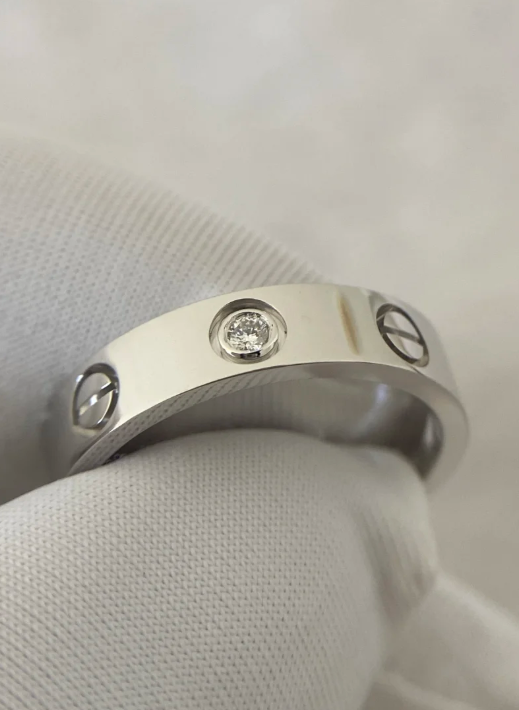 [Marin-Jewelry]ラブリング 4MM 1ダイヤモンド シルバー
