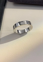 [Marin]BAGUE LOVE 4MM 1 DIAMANT ARGENT