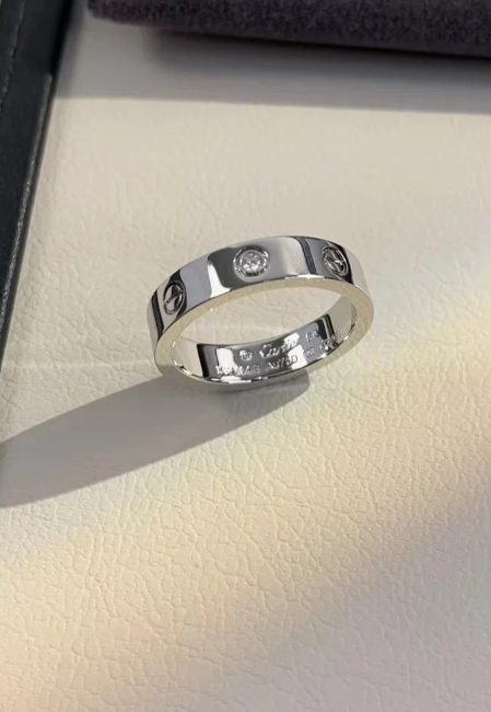 [Marin-Jewelry]ラブリング 4MM 1ダイヤモンド シルバー