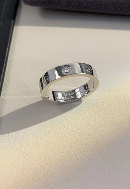 [Marin-Jewelry]ラブリング 4MM 1ダイヤモンド シルバー