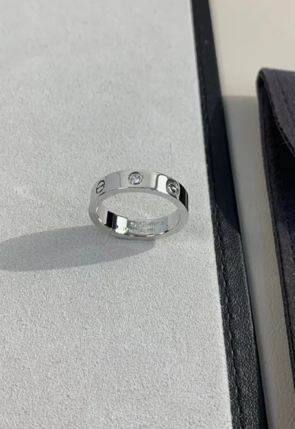 [Marin]BAGUE LOVE 4MM 1 DIAMANT ARGENT